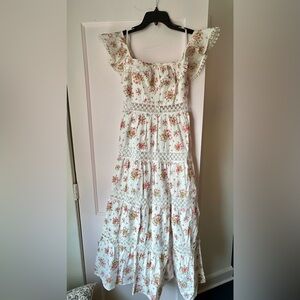 Altar'd State Floral White and Pink Dress